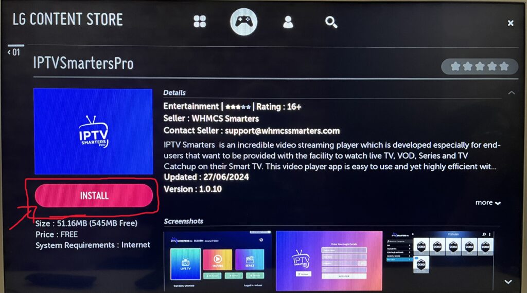 IPTV on LG TV